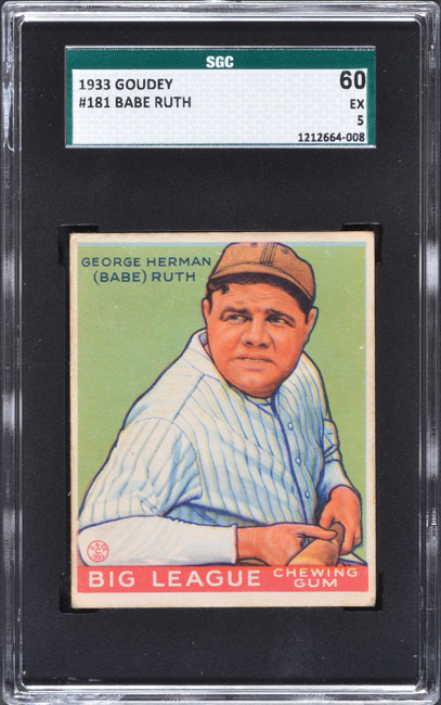 1933 R319 Goudey 181 Babe Ruth SGC EX 60 REA Archive