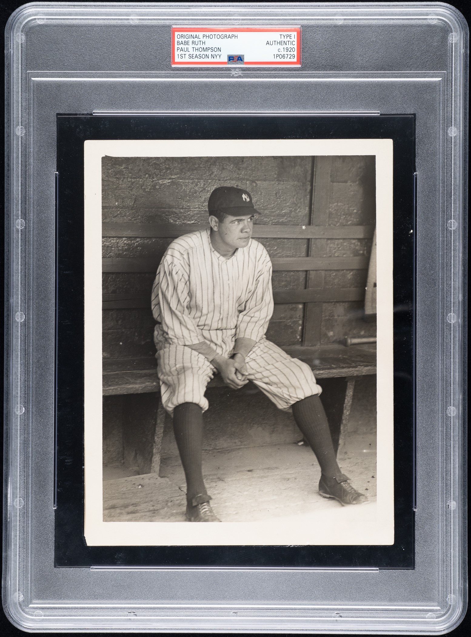 1920 Babe Ruth Original Paul Thompson Photograph First Season In New