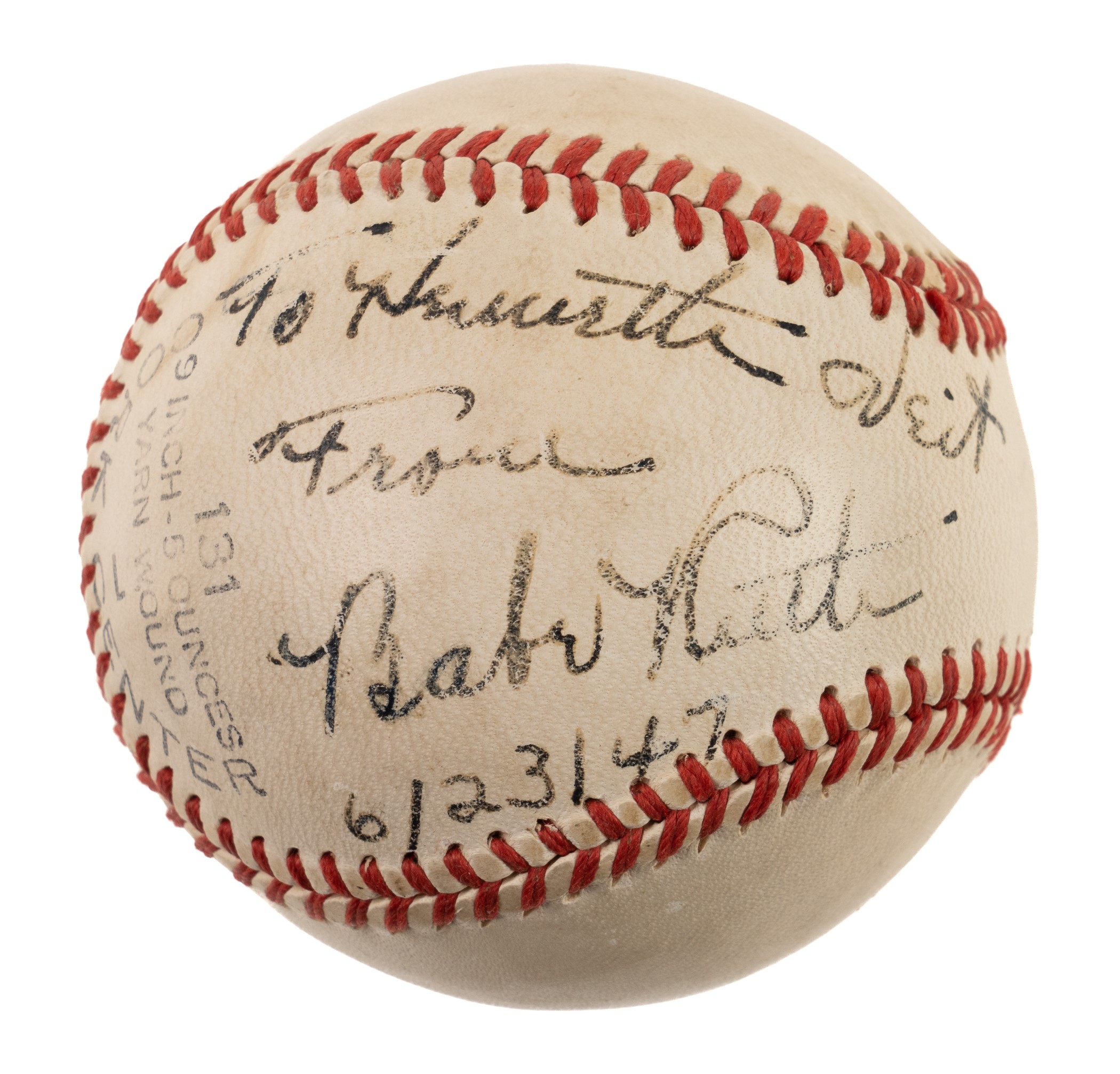Babe Ruth Single Signed Baseball JSA REA Archive