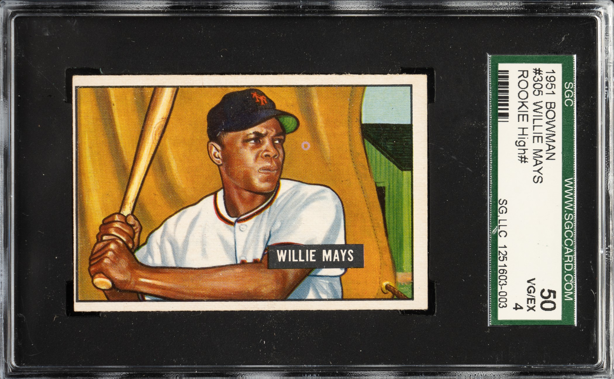 1951 Bowman 305 Willie Mays Rookie SGC VG EX 50 REA Archive