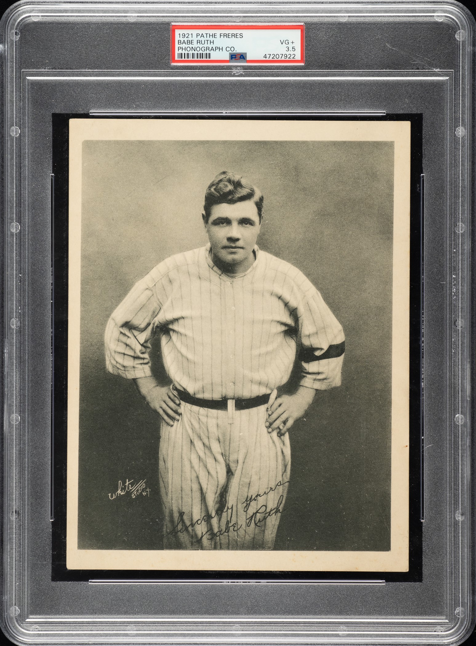 Pathe Freres Phonograph Co Babe Ruth Premium Card Psa Vg