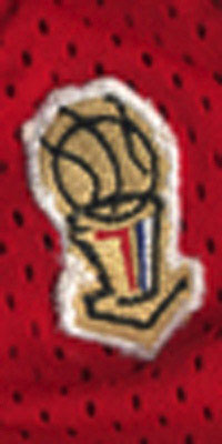 Michael Jordan Autographed 1996-97 Bulls Red NBA Finals Patch Mitchell & Ness  Jersey