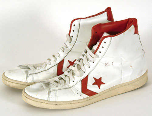 Early 1980's Julius Erving Game Worn, Signed Shoe. Basketball, Lot  #81274
