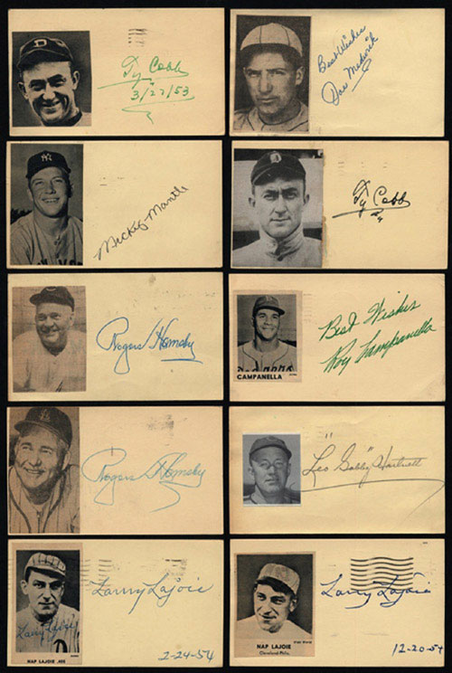 Enos Slaughter (d.2002) Autographed Team Vintage McCarthy 1958 Sign  Postcard 17C