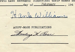 Rare Hank Williams (1923 1953) Autograph