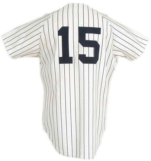 The locker stall and number 15 uniform jersey of New York Yankees catcher  Thurman Munson remain undisturbed in the clubhouse at Yankee Stadium, July  2, 1993, 14 years after he was killed
