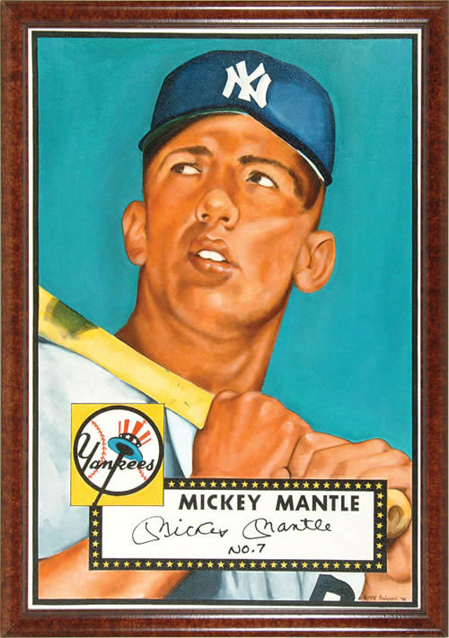 Mickey Mantle Baseball Card Painting