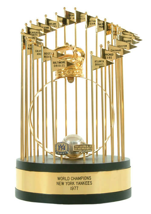 World Series trophy number 27 at Yankee Stadium.