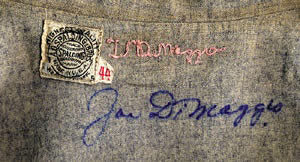 Lot Detail - Joe DiMaggio Signed Yankees Flannel Mitchell & Ness