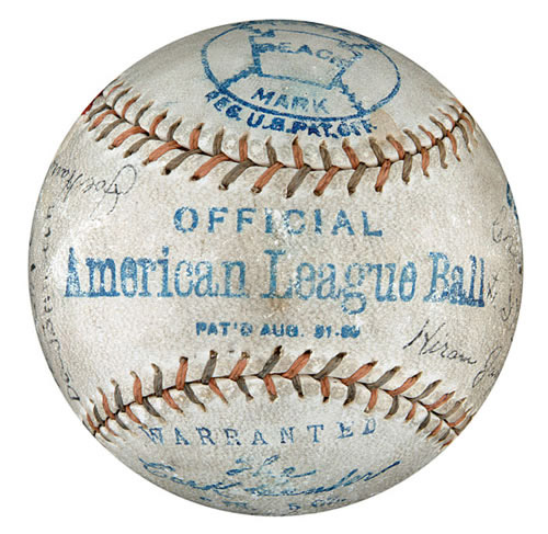 1920 Cleveland Indians Team Signed Replica Baseball W/ Ray 