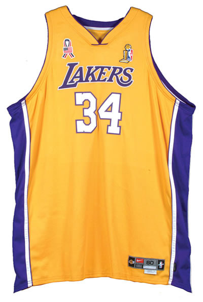 2003-04 Shaquille O'Neal Los Angles Lakers Game Worn Jersey