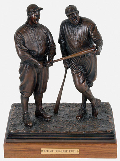 1999 Babe Ruth & Lou Gehrig Bronze Statue by Palmer Murphy