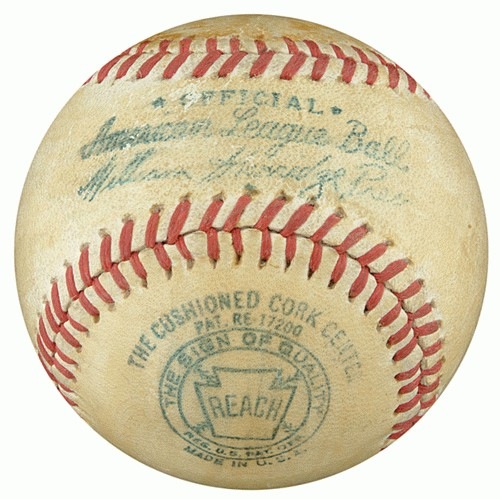 Magnificent Babe Ruth Single Signed 1948 American League Baseball