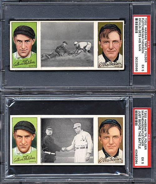 1912 T202 Hassan Triple Folder Christy Mathewson PSA EX 5 Collection (5