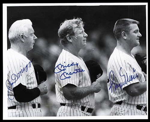 Lot - SIGNED Mickey Mantle and Roger Maris Black and White Photo