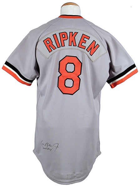 Cal Ripken Jr. 1981 Rookie MLB Debut Signed Game Used Jersey Mears 10  Ripken LOA - MLB Autographed Game Used Jerseys