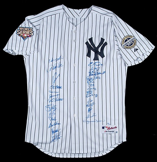 2009 New York Yankees World Series Champs Team Signed Baseball Derek Jeter  JSA