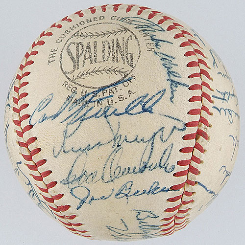 1955 Brooklyn Dodgers Team Signed Baseball. Baseball, Lot #59012