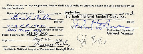 Sold at Auction: 1967 Steve Carlton autographed St. Louis