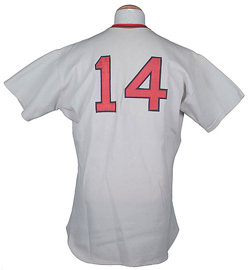 Autographed/Signed Fred Lynn Boston Red Sox Grey Baseball Jersey