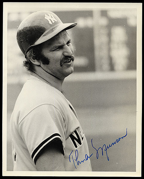 Thurman Munson thank you for the memories 1969 1979 signature