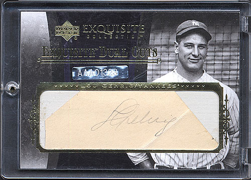 Lot Detail - BEAUTIFULLY FRAMED BABE RUTH/LOU GEHRIG GRADED CUT SIGNATURE  DISPLAY PSA 8.5