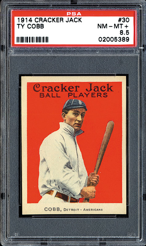 1914-e145-cracker-jack-30-ty-cobb-psa-nm-mt-85-highest-graded