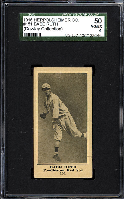 Babe Ruth rookie baseball card with Herpolsheimer's ad sells for $110,612 