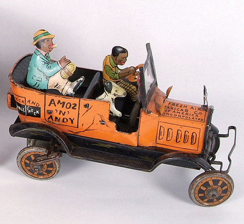 Lot - Vintage 1938 Marx Toys Tricky Taxi Tin Lithographed Wind Up Car w/  Original Box WORKS