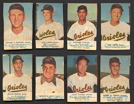 1954 Topps Baltimore Orioles Team Set 3 - VG