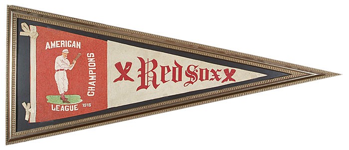 Spectacular 1915 Boston Red Sox Babe Ruth Era World Champions Baseball  Pennant