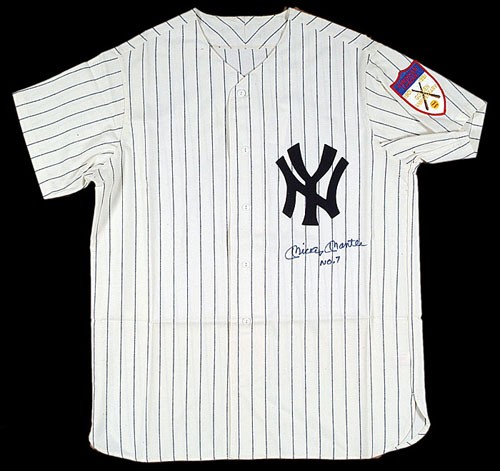 1951 Mickey Mantle Signed Home Mitchell & Ness Replica Jersey