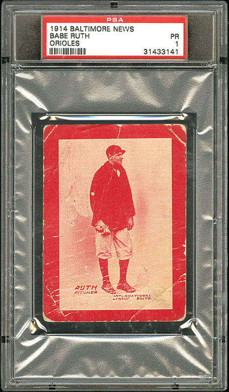A look at the 1914 Babe Ruth rookie card on display in Baltimore 