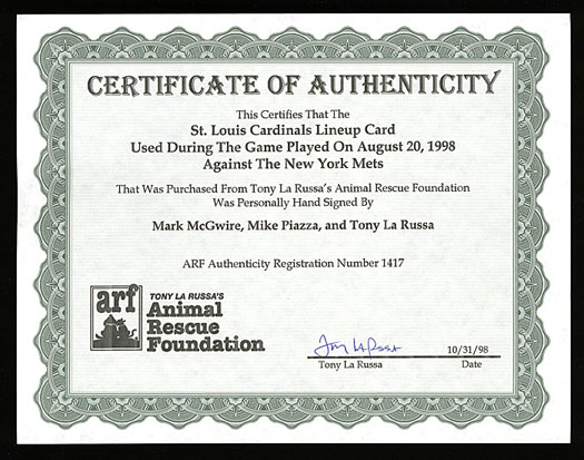 1998 MARK MCGWIRE ROGER MARIS Gameday Program, Poster, Scorecard &  Lineup Sheet