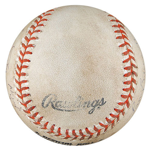 Cal Ripken Jr. Game-Used Ball Signed by 4 Umpires and Ripken