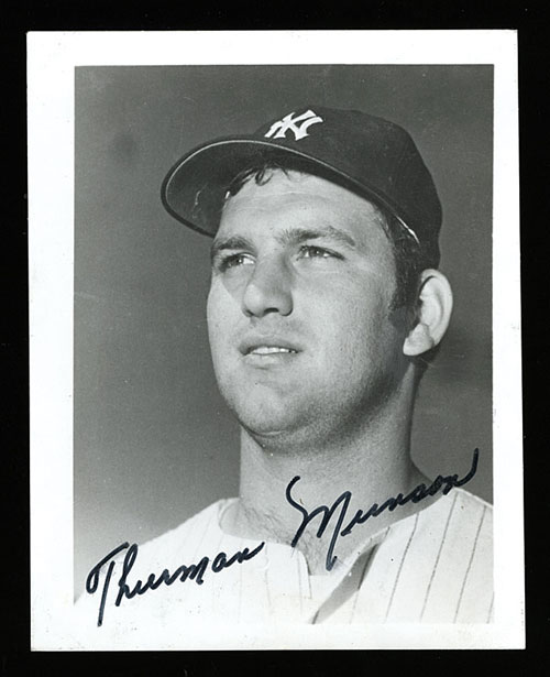 Thurman Munson Autographed Signed 4X5 Photo New York Yankees