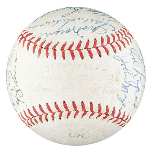 1953 NEW YORK YANKEES TEAM SIGNED BASEBALL