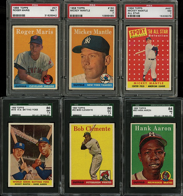 Lot - Roger Maris, 1958 Topps Baseball Card, Card Number 47, PSA Grade 3.