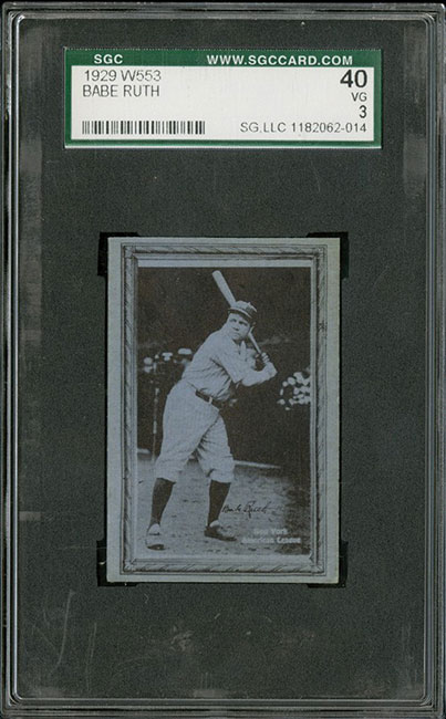 Babe Ruth, New York, American League, Baseball card (W553)