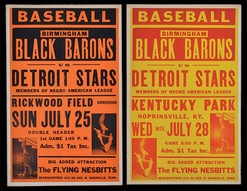 Sports Memorabilia  Negro American League Broadside 1947