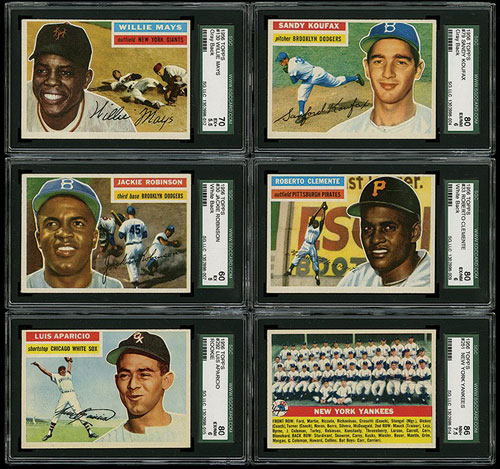 SGC 2 1956 Topps Ed Mathews Gray Back