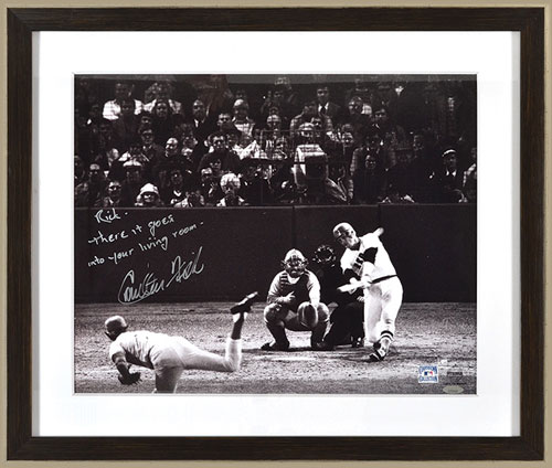 Framed Carlton Fisk Boston Red Sox Autographed 16 x 20 1975 World Series Home Run Photograph