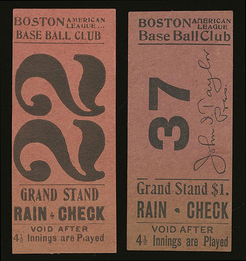 Red Sox Ticket World Series 1912 Antique Baseball Ticket Framed