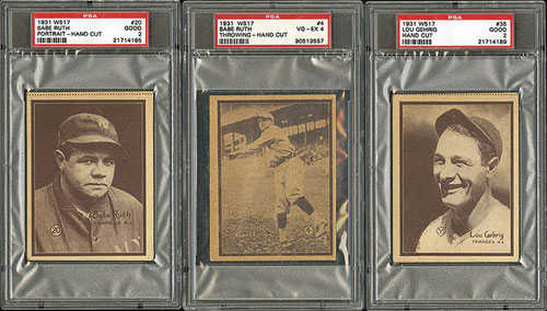 Babe Ruth / Lou Gehrig 1973 Smithsonian Baseball Cards Auction