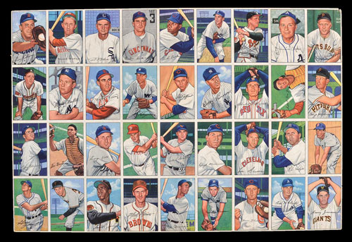 1952-bowman-uncut-sheet-with-mickey-mantle