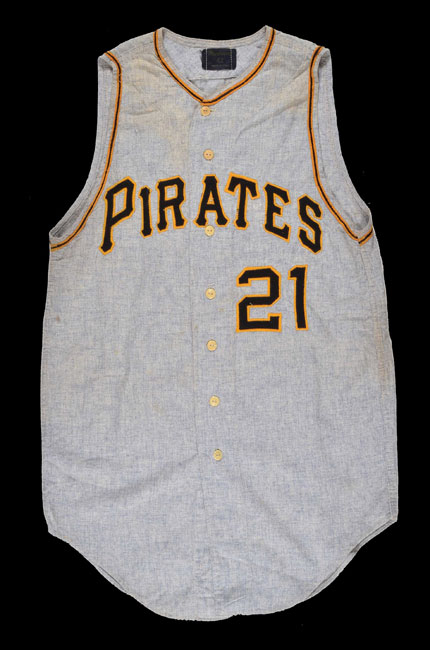 1967-roberto-clemente-pittsburgh-pirates-game-used-road-jersey-mears-a95