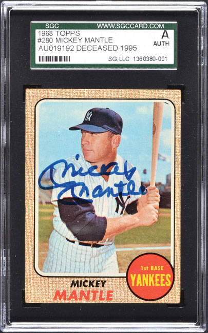 Lot Detail - 1968 TOPPS #280 MICKEY MANTLE AUTOGRAPHED PSA/DNA GEM MINT 10  (AUTO.)