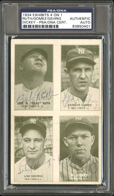 1934-four-on-one-exhibit-card-signed-by-ruth-gehrig-dickey-and-gomez-psadna