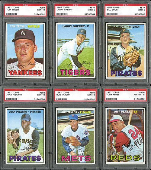 A Group of Tom Seaver Topps Baseball Cards Including 1967 Rookie Card No.  581 (SGC 3 VG)