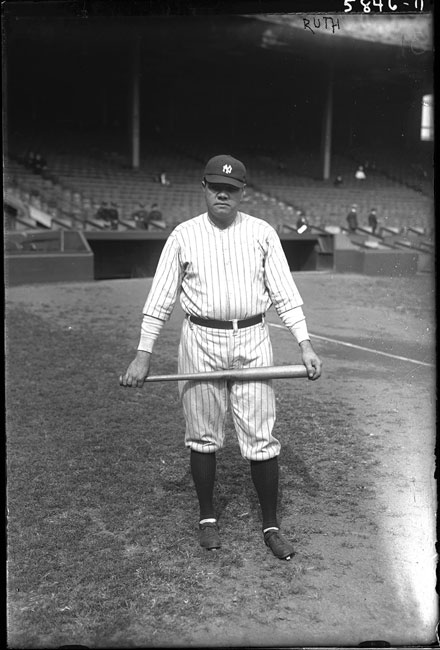 Babe Ruth touching home at the Polo Grounds, 1920. My Colorization. :  r/baseball